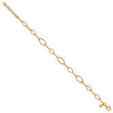 Sterling Silver Gold-tone pol. Fancy Link w/1in ext. Bracelet